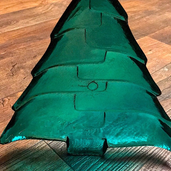 Vintage Recycled Glass Serving Tray Christmas Tree 🎄 Design - Picture 4 of 6
